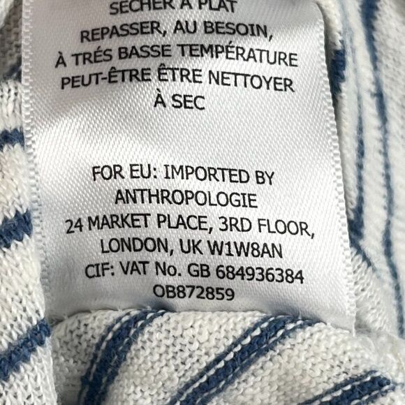 Anthropologie Maeve Horizon Linen Tee Extra Small Striped Short Sleeve Top - Picture 13 of 15